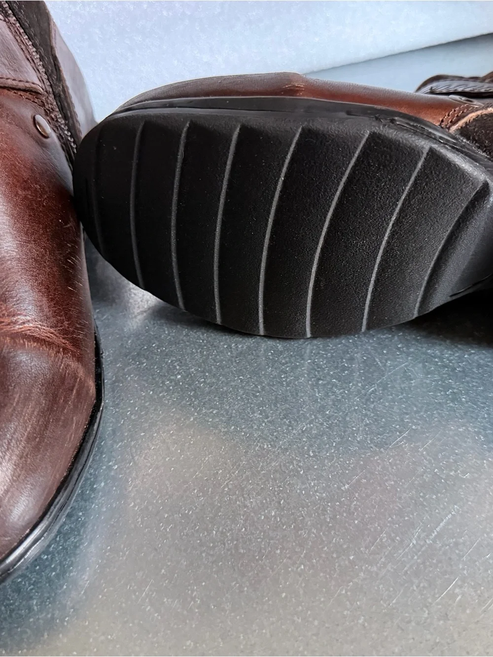 Men's Brown Leather Buckle Ankle Boots